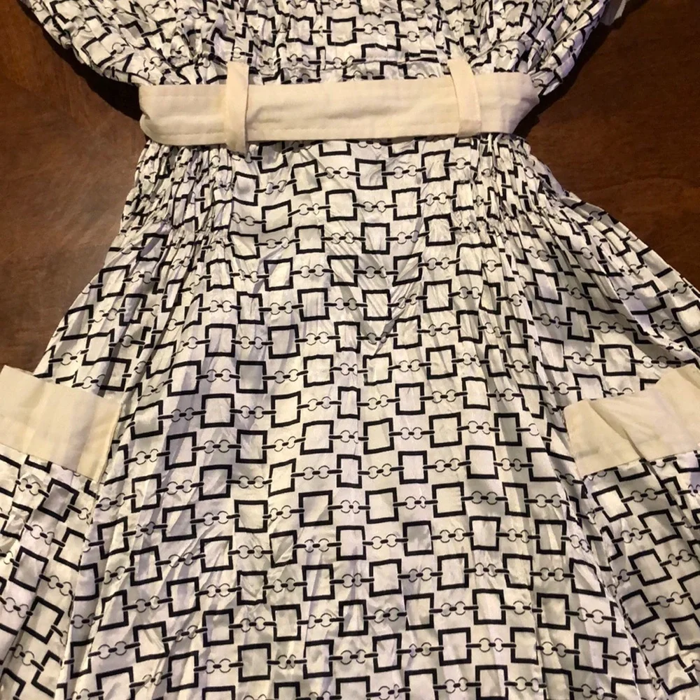 Miss Me Geometric Fit & Flare Dress Medium - Picture 2 of 5